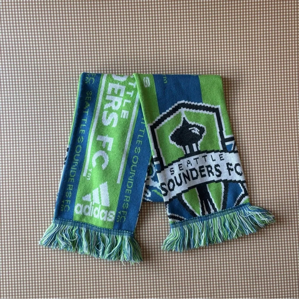 Adidas Seattle Sounders FC Club Soccer Team Blue Green‎ Scarf